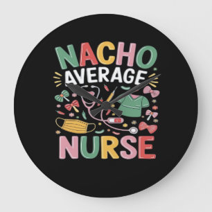 Cinco De Mayo Coquette Bow Nacho Average Nurse Nur Große Wanduhr
