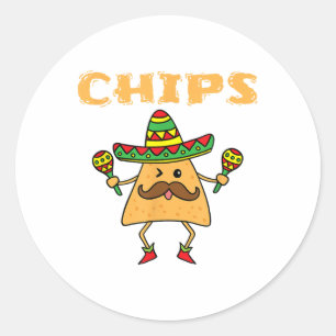 Cinco de Mayo Couples - Chips und Salsa - Chips -  Runder Aufkleber