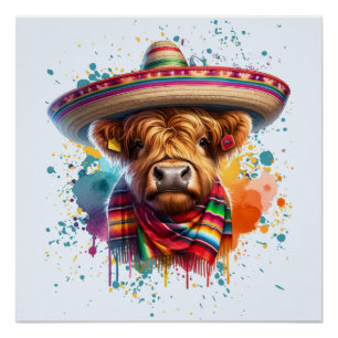 Cinco de Mayo Cow Poster