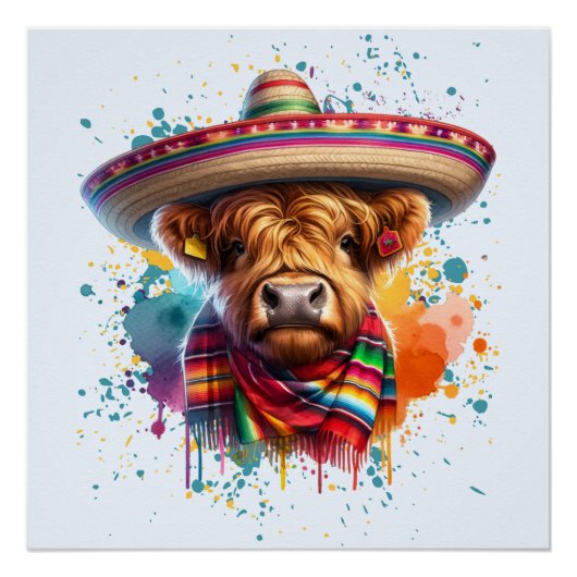 Cinco de Mayo Cow Poster (Vorderseite)