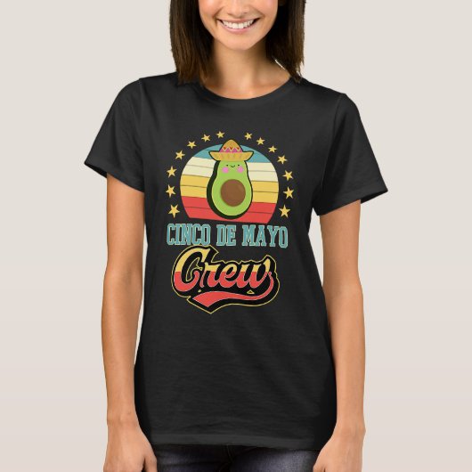 Cinco De Mayo Crew Matching Group Sombrero Avocado T-Shirt (Vorderseite)