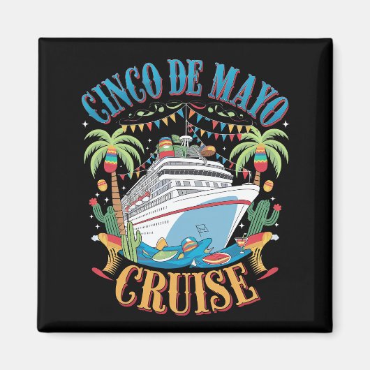 Cinco De Mayo Cruise Mexiko Schiff Fiesta Magnet (Vorne)