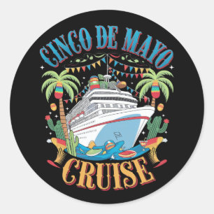 Cinco De Mayo Cruise Mexiko Schiff Fiesta Runder Aufkleber
