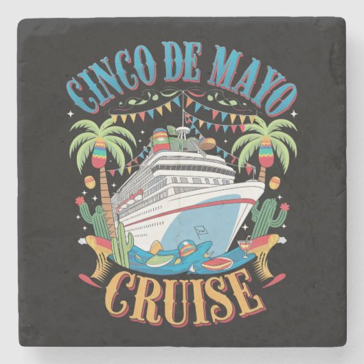 Cinco De Mayo Cruise Mexiko Schiff Fiesta Steinuntersetzer (Vorderseite)