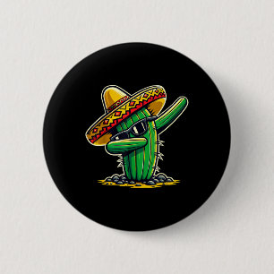 Cinco de Mayo Dabbing Cactus Funny Mexican Boys To Button