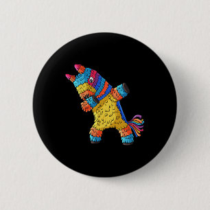 Cinco de Mayo Dabbing Donkey Pinata Spaß Mexikanis Button