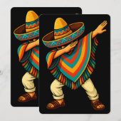 Cinco de Mayo Dabbing Mexican Poncho Einladung (Vorne/Hinten)