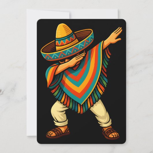Cinco de Mayo Dabbing Mexican Poncho Einladung (Vorderseite)