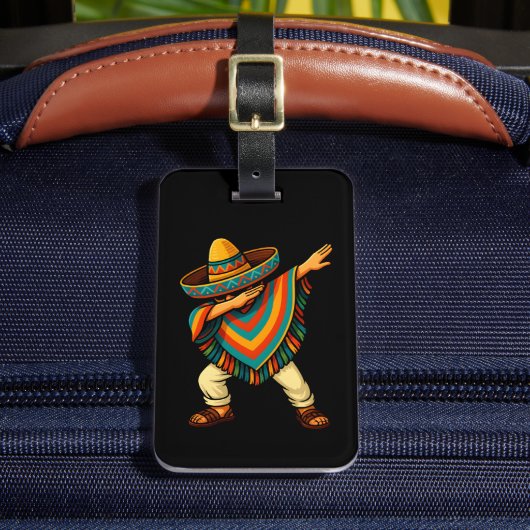 Cinco de Mayo Dabbing Mexican Poncho Gepäckanhänger (Vorderseite Insitu 2)