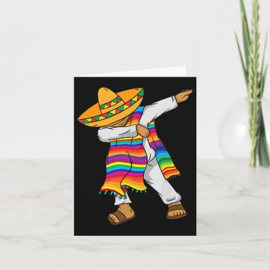 Cinco De Mayo Dabbing Mexican Poncho Kinder Kleink Karte (Vorderseite)