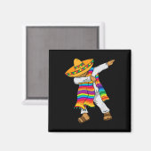 Cinco De Mayo Dabbing Mexican Poncho Kinder Kleink Magnet (Vorderseite/Rückseite)