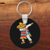 Cinco De Mayo Dabbing Mexican Poncho Kinder Kleink Schlüsselanhänger (Vorderseite)