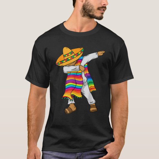 Cinco De Mayo Dabbing Mexican Poncho Kinder Kleink T-Shirt (Vorderseite)