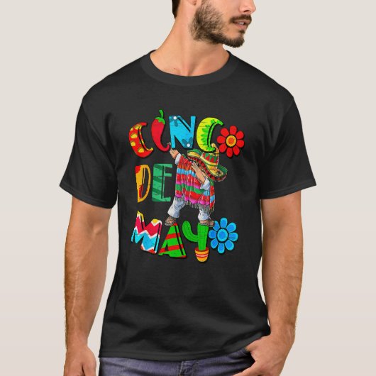 Cinco De Mayo Dabbing Mexican Poncho Party Fiesta  T-Shirt (Vorderseite)