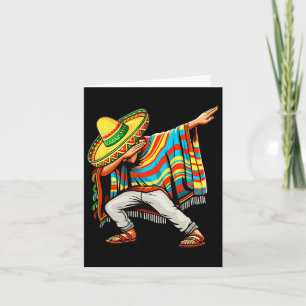 Cinco De Mayo Dabbing Mexican Poncho Sombrero Hat Karte