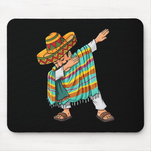 Cinco de Mayo Dabbing Poncho Sombrero Fun Mexikani Mousepad (Vorne)