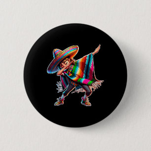 Cinco De Mayo Dabbing Poncho Sombrero Mexican Dab Button