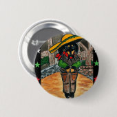 Cinco de Mayo Dachshunde Button (Vorne & Hinten)