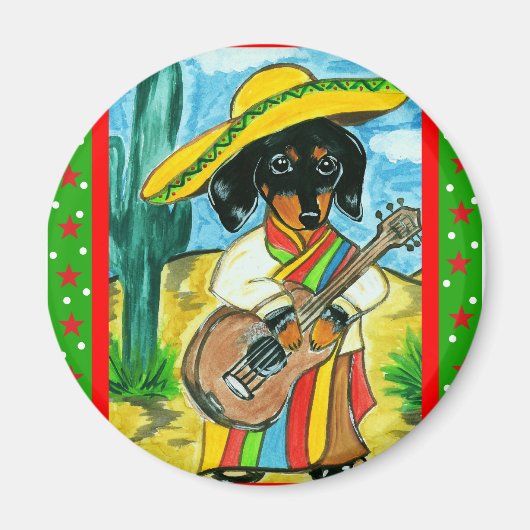 Cinco de Mayo Dackel Magnet (Vorne)