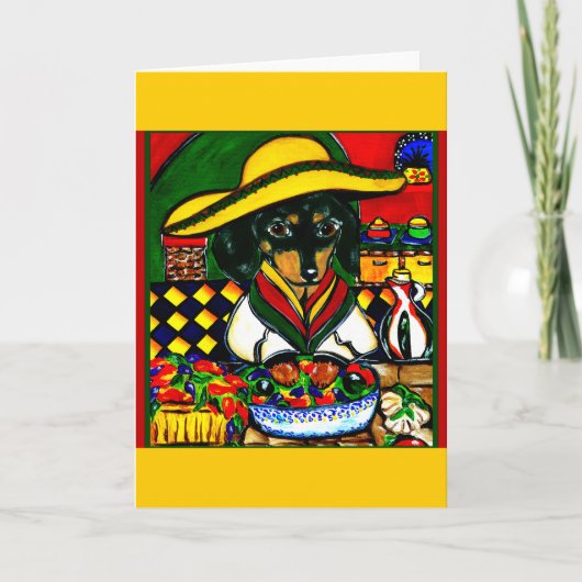 Cinco de mayo Dackeln Karte (Vorderseite)