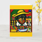 Cinco de mayo Dackeln Karte (Gelbe Blume)
