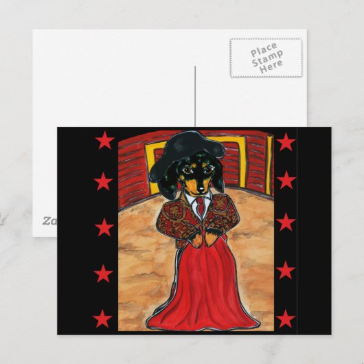 Cinco de mayo Dackeln Postkarte (Vorne/Hinten)