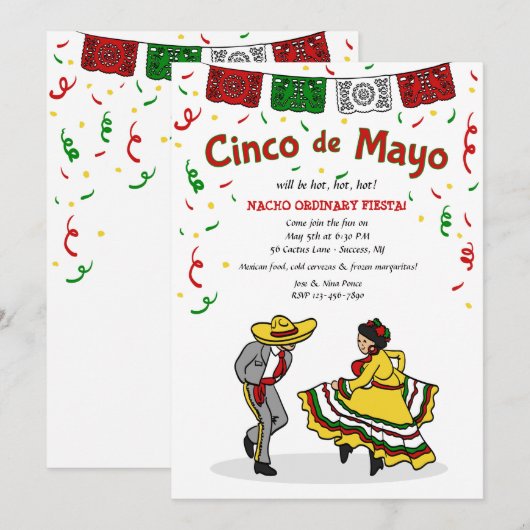 Cinco de Mayo Dancers Einladung (Vorne/Hinten)