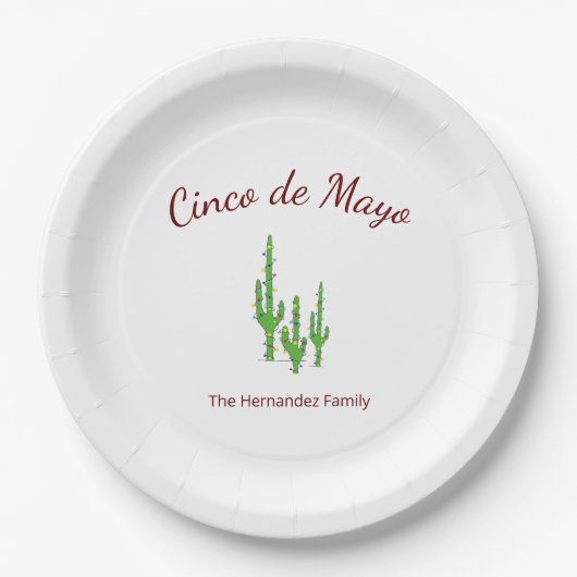 Cinco de Mayo Desert Cactus Fiesta Party Pappteller (Vorderseite)