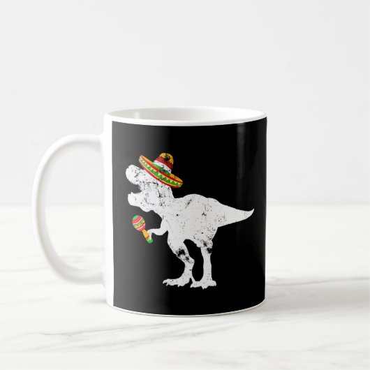 Cinco de Mayo Dinosaur Sombrero Kostüm für Männer  Kaffeetasse (Links)