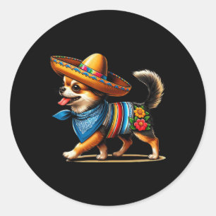 Cinco De Mayo Dog Funny Chihuahua Coole mexikanisc Runder Aufkleber