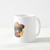 Cinco de Mayo Dog Rottweiler Mexiko Kaffeetasse (VorderseiteRechts)