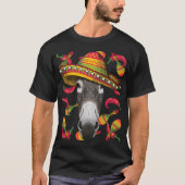 Cinco de Mayo Donkey Sombrero Mexican Fiesta Party T-Shirt (Vorderseite)