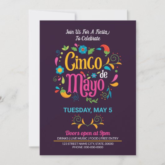 Cinco De Mayo Einladung Flyer (Vorderseite)