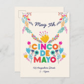 Cinco de Mayo Einladung Postkarte (Vorne/Hinten)