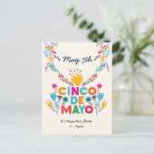 Cinco de Mayo Einladung Postkarte (Stehend Vorderseite)