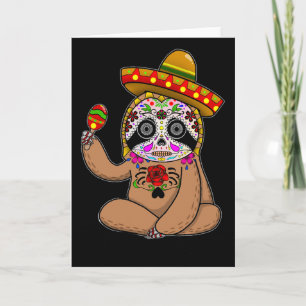 Cinco De Mayo Faultier Halloween Mexikanischer Tag Karte