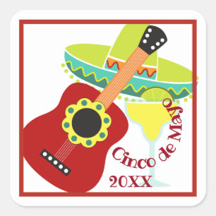 Cinco de Mayo-Feier-Aufkleber Quadratischer Aufkleber
