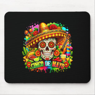 Cinco de Mayo-Feier Hüte mexikanischer Zuckerschäd Mousepad