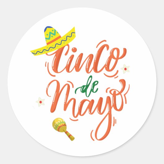 cinco de mayo feiern runder aufkleber (Vorderseite)