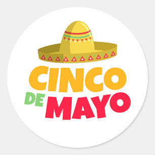cinco de mayo feiern runder aufkleber