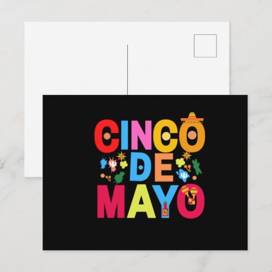 Cinco De Mayo Feiertagspostkarte (Vorne/Hinten)
