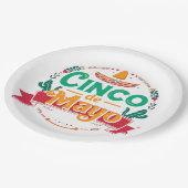 Cinco de Mayo Festliches Fiesta Sombrero Pappteller (Schrägansicht)