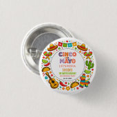 Cinco de Mayo Fiesta – Bunte Party-Feier Button (Vorne & Hinten)