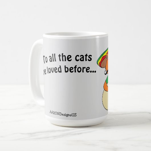 Cinco De Mayo Fiesta Cartoon Mustache Cat Funny Kaffeetasse (Vorderseite Links)