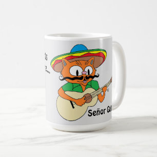 Cinco De Mayo Fiesta Cartoon Schnurrbart Katze Lus Kaffeetasse