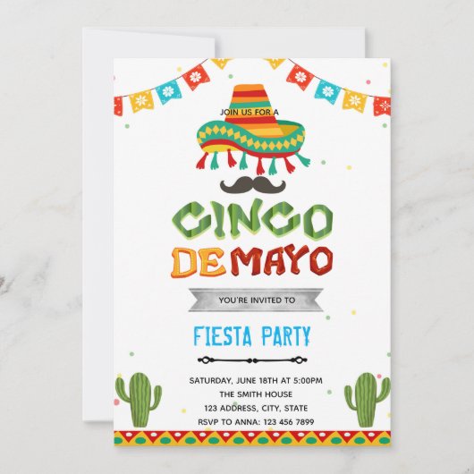 Cinco de mayo fiesta einladung (Vorderseite)