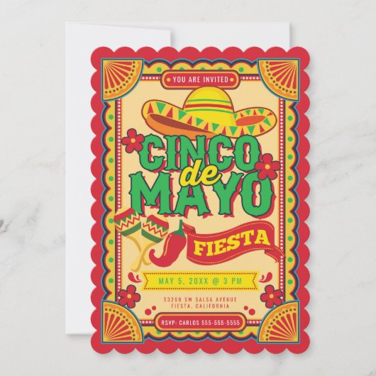 Cinco de Mayo Fiesta Einladung (Vorderseite)