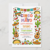 Cinco de Mayo Fiesta – Farbige Partyfeier Einladung (Vorderseite)
