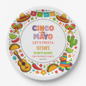 Cinco de Mayo Fiesta – Farbige Partyfeier Pappteller (Vorderseite)