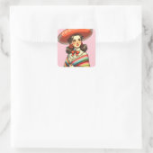 Cinco de Mayo Fiesta Gastgeschenk Quadratischer Aufkleber (Tasche)
